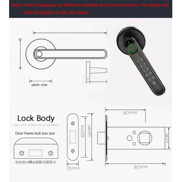 Curved Handle Fingerprint Door Lock Black Color Bluetooth Tuya App