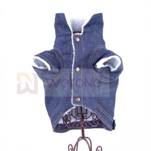 Buy cheap 100% Poly Berber Pet Denim Jacket Winter Dog Blue Jean Jacket product