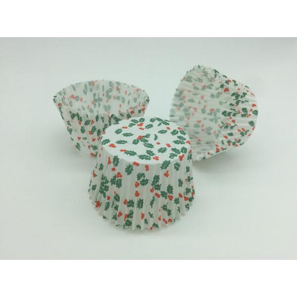 Single Wall Greaseproof Cupcake Liners Cup Cake Wrappers Dim Sum Cherry and Leaf Printing