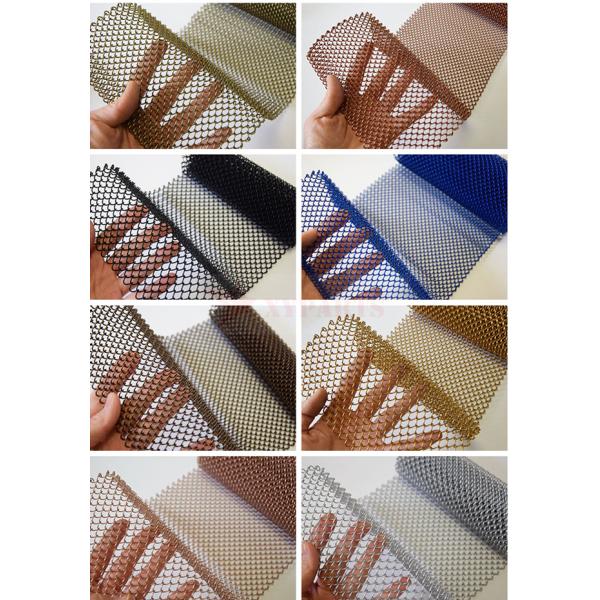Aluminium Chain Link Metal Mesh Curtain Copper Color For Hotel Decoration