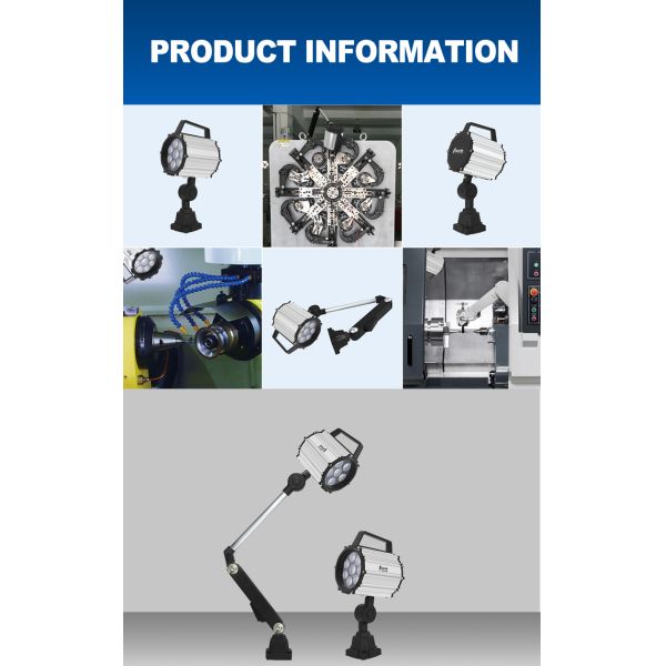 IP65 LED CNC Machine Work Light 9W 50000Hrs All Aluminum Industrial Machine Lamp For Milling EDM Grinding Machine