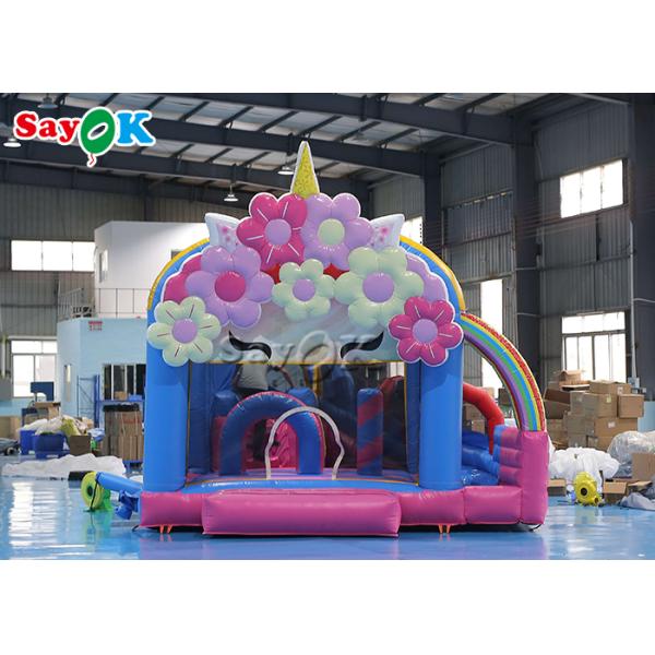 Sayok Flower Theme Inflatable Bouncing Trampoline With Slide Inflatable Bounce House Bouncing Jumpers