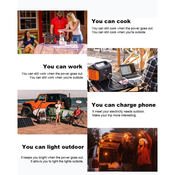 500W 1KW Portable Power Supply For Camping Durable 2000 Plus Cycles