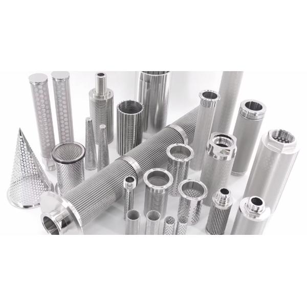 Hydraulic and Lubrication System Stainless Steel Mesh Wedges Sintered Multiple Layers Pleated Filter Cartridges Filter C