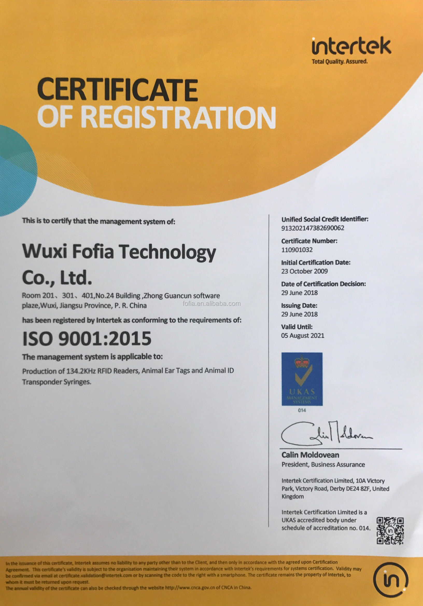 FOFIA Waterproof Long Range 134.2kHz RFID Ear Tag Reader ISO11784/5 Protocol 30-100cm Reading Distance PVC