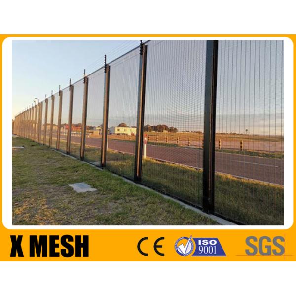 Black Highway 358 Security Mesh Fencing Panels Anti Climb