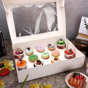 Buy cheap Paperboard Window Bakery Box Rectangle Cake Cardboard Treat Box With Window Baker product