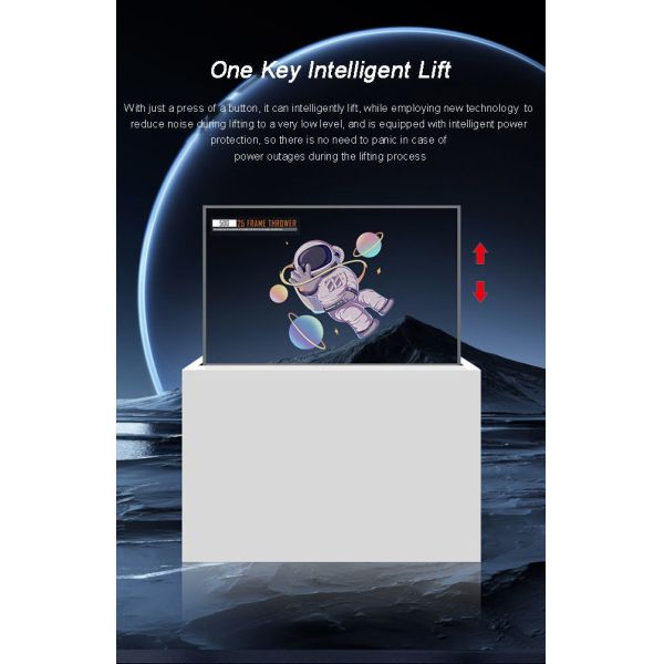 55 Inch Floor Standing See-Through Transparent OLED Lifting All-in-One TV Interactive Touchscreen Display