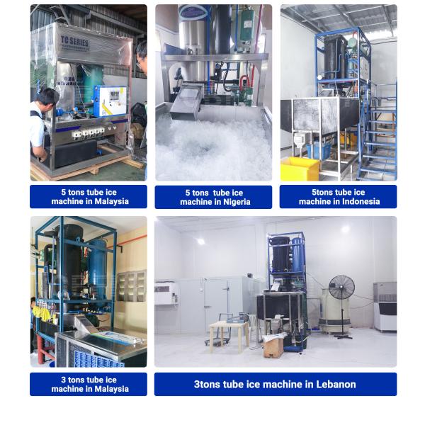 5 Tons Big Capacity Commercial Ice Tube Machine R507 Sturdy Frame
