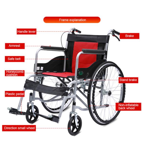 Stainless Steel Drive Medical Wheelchairs / Lightweight Foldable Manual Wheelchair