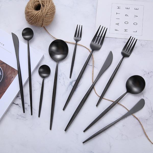 China NEWTO NC099 Matte Black Flatware Set Stainless Steel cutlery Talheres