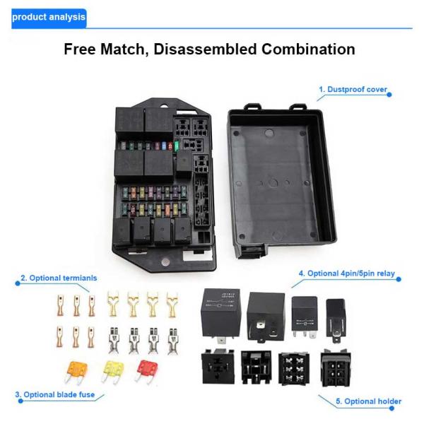 Waterproof 12V Automotive Kit Motorcycle Micro Relay Panel Block 24 Way Fuse Box For Cars Marine