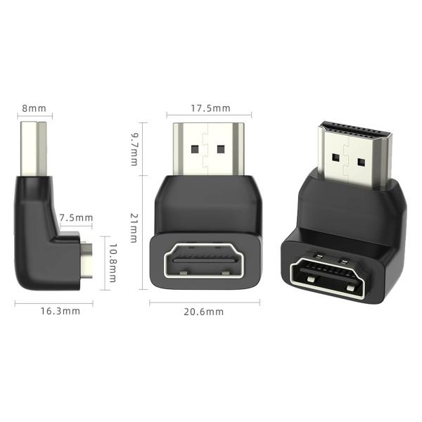 HDMI Coupler Right Angle Adapter 90 Degree Male to Female for HDTV Laptop PS4 PS5 Xbox