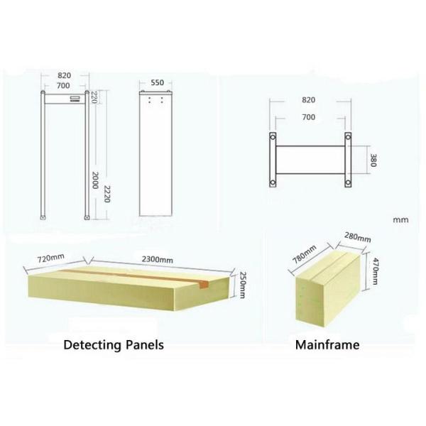 LCD Monitor 8 Zones 0-99 Adjustable Walkthrough Metal Detector