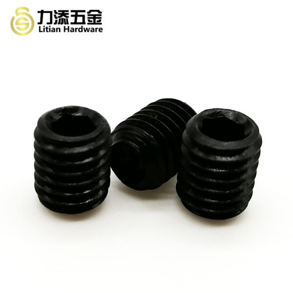 DIN 916 Black Hexagon Socket , Grub Screw Cup Point Spring Set Screw Titanium