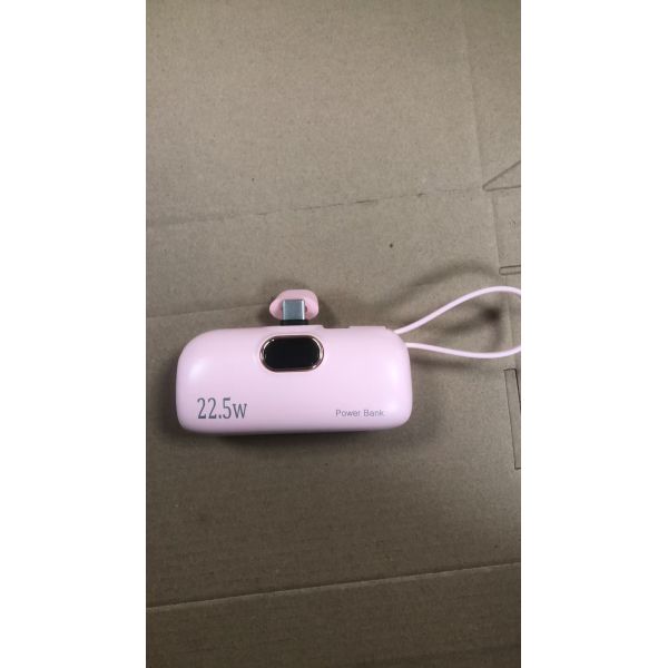 Mini Capsule Power Bank 5000mAh Portable Keychain Charger Wired Fast Charging Li Polymer Battery