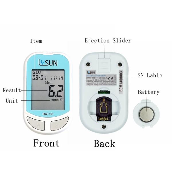 02 Lysun BGM-101 Diabetic Test Strips Blood Glucose Monitor