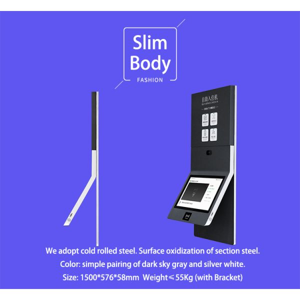 21.5 Inch Wall Mount Kiosk with Camera for Hotel Self-Service Check-in Kiosk Indoor Express Service Windows with SDK Function