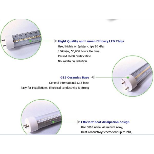 18 Watt Non Retrofit T8 LED Light Tubes Intergrated 2700lm