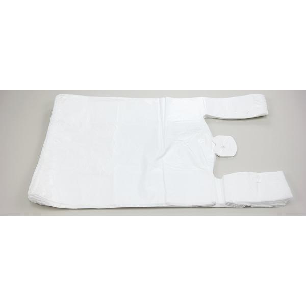 Plastic Bag-WHITE Plain Embossed T Shirt Bag 13 mic - 100 bags/bundles , HDPE material