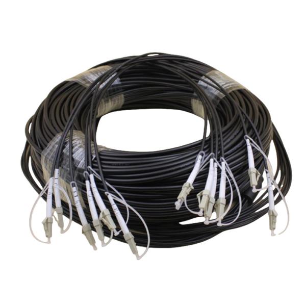 Offer Sample Patch Cord Armored Tactical Fiber Optic Cables 3.0mm LSZH Black Jacket Armor Optic lc to lc patch cord cables ftta