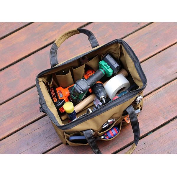 Premium Heavy Duty 14inch Tote Wide-Mouth Custom Travel Tool Bag