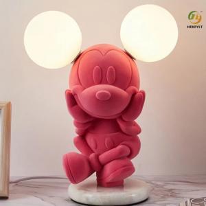 Buy cheap Resin Glass G4 Bedside Lamp Cartoon Mickey Mouse For Girl Bedroom product