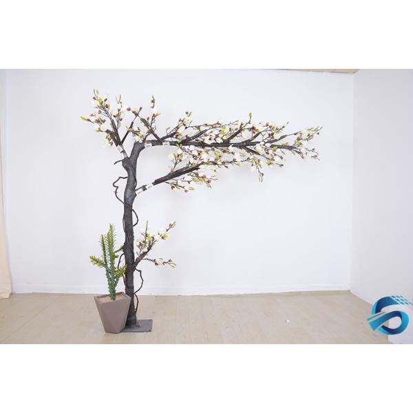 Plastic Material Artificial Magnolia Tree 1.8 M Height For Shop / Restaurant