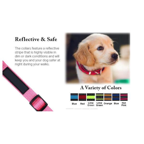 Double Bands Soft Nylon Dog Collar Reflective Pet Collar Customized Dog Collar