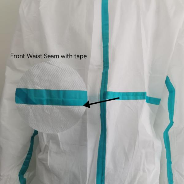 Flexible Dustproof VASTPROTECT-603 Disposable Isolation SMS Coverall with Stick Strip