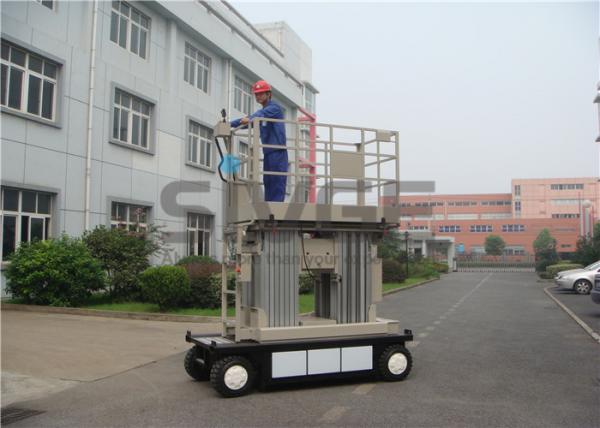 Aluminum Mast Type Self Propelled Aerial Lift 6m For 2 Persons 480KG Capacity