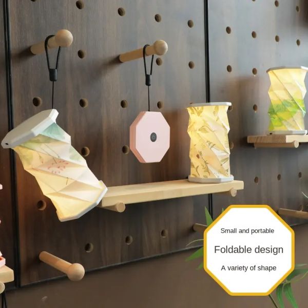 Personalized Art Rotating Paper Lamp USB Powered Foldable Light Macaron Colors