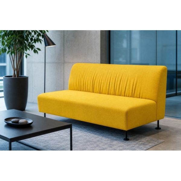 Yellow Modern Armless Sectional Sofa Middle One Stable For Office Hotel Lounge