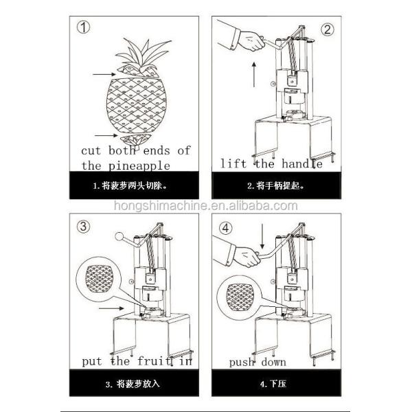Stainless steel Manual pineapple cutting machine