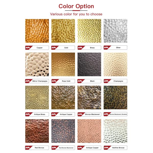 Wholesale Grade 304 Hammered Metal Sheet Stainless Steel Sheet Cladding for Wall Claading or Ceiling Panel