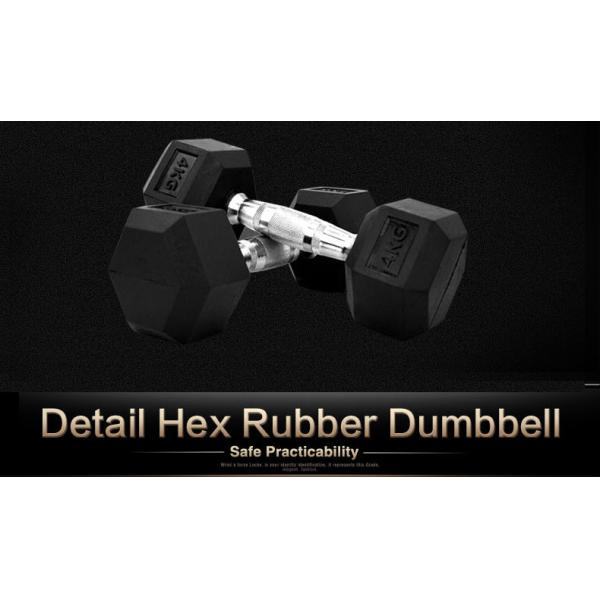 2.5kg 5kg 7.5kg 10kg Cast iron Black Rubber Coated Hex Fixed Dumbbell