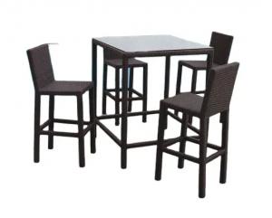 Buy cheap 5 piece bar table set bar stools outdoor wicker patio furniture high dining bar set---8103 product