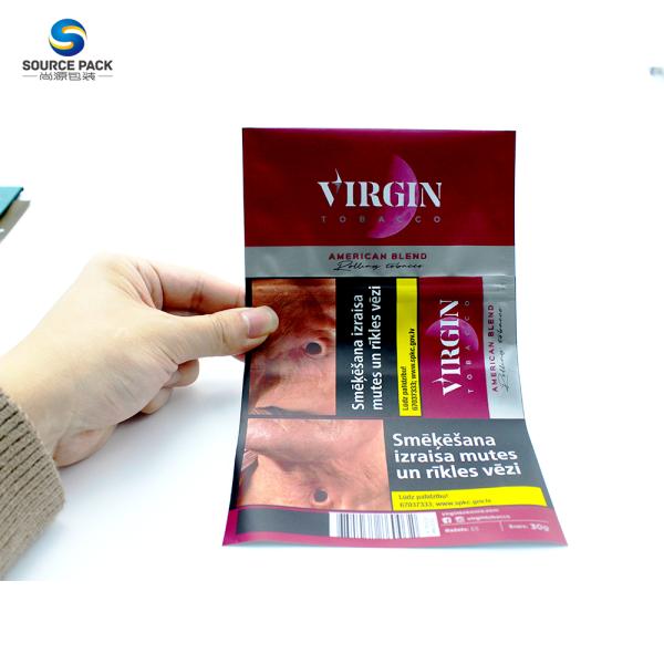 Empty GV Tobacco Packaging Pouch Zipper Hand Rolling Tobacco Pouch