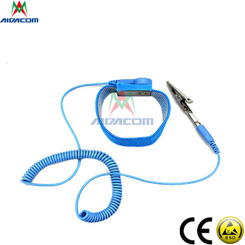 PVC PU Coil 0.1s Static Dissipative ESD Wrist Strap