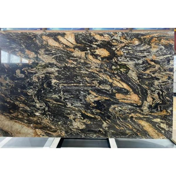 Polished Natural Stone Cosmic Gold Granite for Coffee Table and Countertops Modern Look