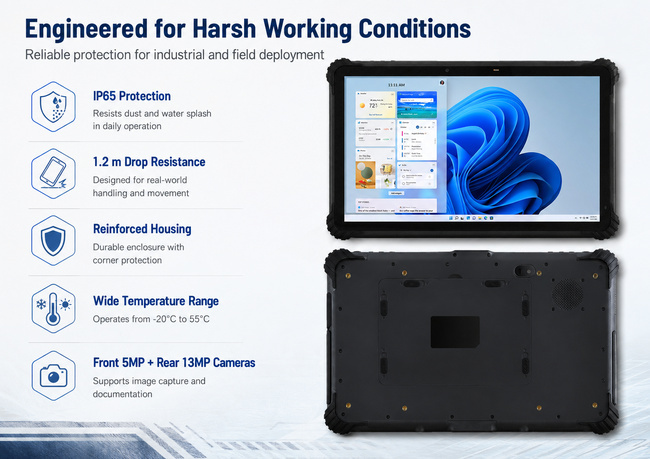 Service Rugged Tablet for Maintenance Data Collection 13.3 Inch with Notes and Reports