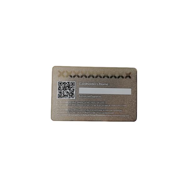 QR Code Signature Panel Membership VIP Card Metal Silver Frosted