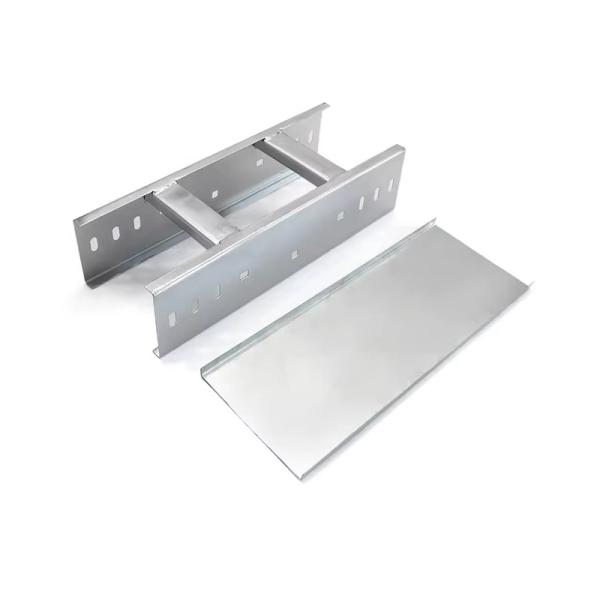 Galvanized Steel Cable Ladder Tray Custom Silver Finish Cable Tray For Organization
