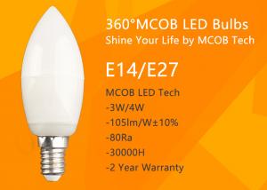 China MCOB 4W Dimmable C35 E14 LED Bulbs, 40W Incandescent Bulbs Equivalent, Candelabra Bulbs, 440lm, 180° Beam Angle, Warm Wh on sale
