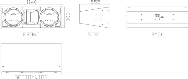 2*13.5"two way passive line array speaker system LA213