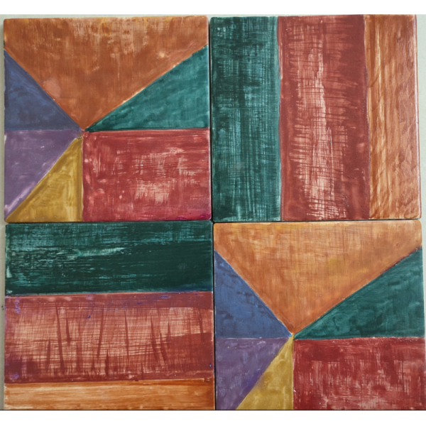 Customized Handmade Cut High Durability Artistic Mosaic Ceramic Tile Handprinted Custom Art Wall Mosaic Ceramic Tiles for Home Hotel Commercial