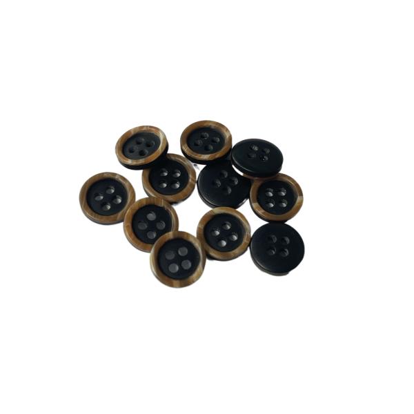 Two Layers Chalk Buttons Black Color 16L For Shirt Garment Accessory