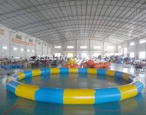 China Round Inflatable PVC Swimming Pool , 3.5M*3.5M PVC Inflatable Pool For Beaches Swimming Pool Material on sale