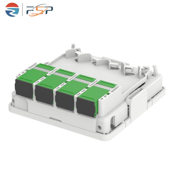 Indoor FTTX 4 Cores Plastic Fiber Optic Faceplate Socket Panel with SC Connector Type