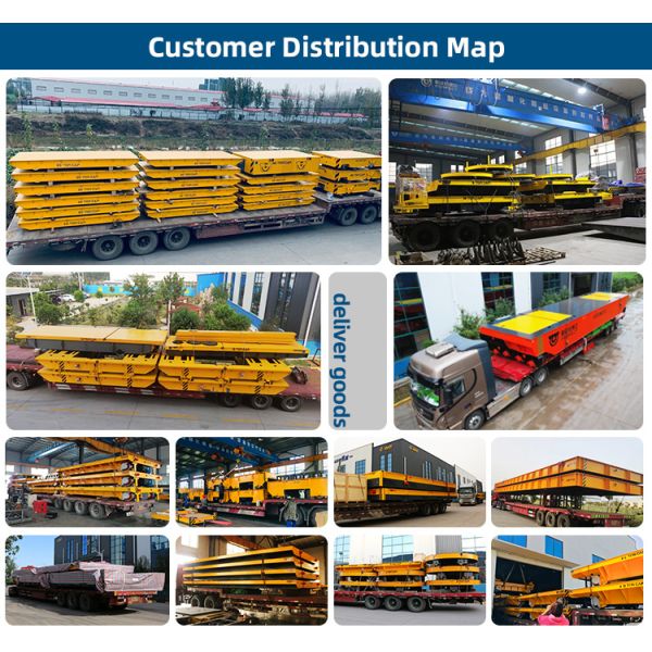 High Maneuverability 50 Tons Automatic Transfer Trolley For Marble Slab Transport